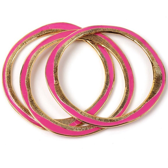 Amrita Singh Jewelry - AMRITA SINGH Fuschia MALIA 3-pc ENAMEL BANGLE SET